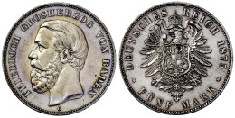 5 Mark 1875 G. A Ohne Querstrich. Vorzüglich, Etwas Berieben. Jaeger 27 F. - Andere & Zonder Classificatie