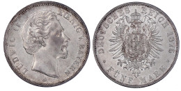 5 Mark 1875 D. Vorzüglich/Stempelglanz. Jaeger 42. - Autres & Non Classés