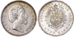 5 Mark 1876 D. Vorzüglich/Stempelglanz. Jaeger 42. - Sonstige & Ohne Zuordnung