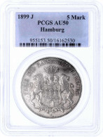 5 Mark 1899 J. Besseres Jahr. Im PCGS-Blister Mit Grading AU 50. Vorzüglich, Feine Tönung. Jaeger 65. - Autres & Non Classés