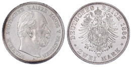 2 Mark 1884 A. Gutes Vorzüglich, Kl. Kratzer. Jaeger 96. - Autres & Non Classés