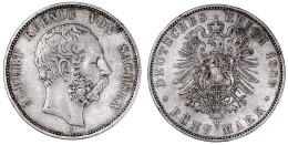 5 Mark 1889 E. Sehr Schön, Kl. Randfehler. Jaeger 122. - Sonstige & Ohne Zuordnung