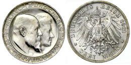 3 Mark 1911 F. Zur Silbernen Hochzeit. Stempelglanz, Prachtexemplar. Jaeger 177a. - Sonstige & Ohne Zuordnung