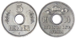 2 X 5 Heller: 1913 J Und 1914 J. Lochgeld. Beide Vorzüglich. Jaeger N 718 (2). - Deutsch-Ostafrika