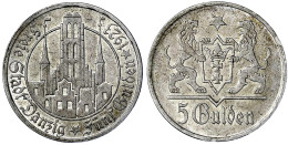 5 Gulden 1923, Marienkirche. Vorzüglich, Kl. Randfehler Und Min. Kratzer. Jaeger D 9. - Other & Unclassified