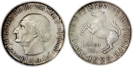 1 Billion Mark 1923, Freiherr Vom Stein. Versilbert. Vorzüglich. Jaeger N 28. - Other & Unclassified