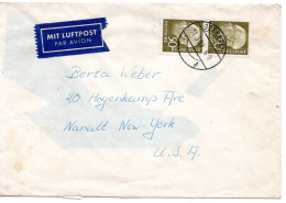 71653 - Bund - 1959 - 2@50Pfg Heuss II A LpBf OBERNZELL -> Nanult, NY (USA) - Cartas & Documentos