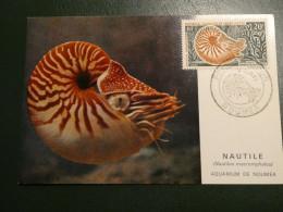 NOUVELLE CALEDONIE - CARTE MAXIMUM Fdc 1962 -NAUTILE AQUARIUM DE NOUMEA PA71 - Lettres & Documents