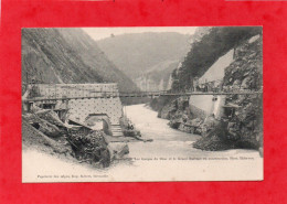 38 LES GORGES DU DRAC  Construction Du Grand Barrage  Passerelle Himmalayienne CPA Photo Tiervoz état Impeccable - Rhône-Alpes