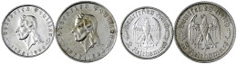 2 Stück: 2 Und 5 Reichsmark 1934 F. Vorzüglich Und Vorzüglich, Etwas Berieben. Jaeger 358, 359. - Other & Unclassified