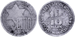 10 Mark Quittung 1943, Aluminium. Mit Kurz-Expertise Franquinet. Sehr Schön, Min. Korrodiert. Jaeger L 4b. - Otros & Sin Clasificación