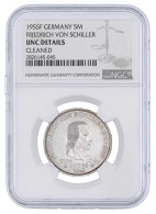 Schiller 1955 F. Im NGC-Blister Mit Grading UNC Details (Cleaned) Jaeger 389. - Andere & Zonder Classificatie