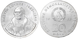 20 Mark 1983, Luther. Randschrift Läuft Links Herum. Stempelglanz. Jaeger 1591. - Sonstige & Ohne Zuordnung