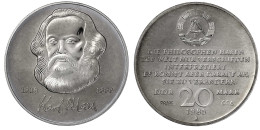 20 Mark 1983 Marx. Motivprobe In Neusilber Mit Dem Geburts-und Sterbejahr. Mit PROBE Und Nr. 006. Auflage Nur 100 Ex. St - Andere & Zonder Classificatie