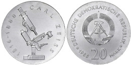 20 Mark 1988 A, Zeiss. Randschrift Läuft Rechts Herum. Stempelglanz. Jaeger 1621. - Autres & Non Classés