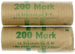 2 X Originalrolle (Papier) Mit Je 40 X 5 Mark 1990 A, Postwesen. 1 X Papier Eingerissen. Stempelglanz, Export. Jaeger 16 - Autres & Non Classés