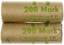 2 X Originalrolle (Papier) Mit Je 40 X 5 Mark 1990 A, Zeughaus. 1 X Papier Eingerissen. Stempelglanz, Export. Jaeger 163 - Andere & Zonder Classificatie