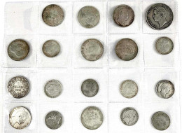 19 Versch. Silbermünzen Der Schwalbachzeit: Doppelgulden Württemberg 1845 Und Jew. 9 X 1 Und 9 X 1/2 Gulden Aus Baden, B - Other & Unclassified