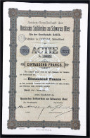 Aktie über 1000 Francs, Basel 1. Januar 1910. Actien-Gesellschaft Der Russischen Seilfabriken Am Schwarzen Meer In Odess - Other & Unclassified
