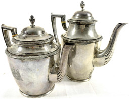 30.10.2023: Beide Mit Wappen Derer Von Donop (Lippe) 2 Stück: Teekanne Und Kaffeekanne, Beide Silber 800/1000, Herstelle - Silverware