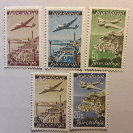 JUGOSLAVIJA 1947 Airmail Poste Aérienne,  5 Timbres Entre Yvert No 17 - 22 , Neufs ** MNH TB - Poste Aérienne