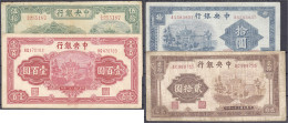 Central Bank Of China, 10, 20, 50 Und 100 Yuan 1931-1942. III Bis III- Pick 238b, 242a, 248 U. 249a. - Cina