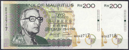 2x 200 Rupees 1998. I. Pick 45. - Mauritius