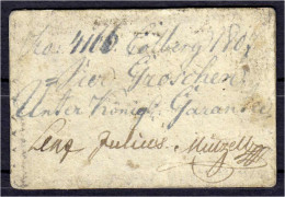 Kön. Preus. Gouvernement, 4 Groschen 1807. Karton Mit 3 Hand-Uschr. Rs. Stempel. III, Selten. Pick S1455. Grabowski/Kran - [ 1] …-1871 : Etats Allemands