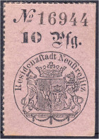 10 Pfg. Gutschein Der Residenzstadt Neustrelitz O.D. (28.6.1893). KN 5 Mm Hoch. Ausgegeben Zur Goldenen Hochzeit Des Gro - [ 1] …-1871 : Duitse Staten