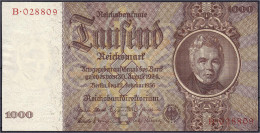 1000 Reichsmark 22.2.1936. Unterdruckbuchstabe E, Serie B. I. Rosenberg 177. Grabowski. DEU-212. - Andere & Zonder Classificatie