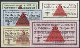 5 Scheine Zu 50 Reichspfg., 1, 2, 5 U. 10 Reichsmark O.D. (09/1939 - 30.9.1944). Der Chef Des Oberkommandos Der Wehrmach - Andere & Zonder Classificatie