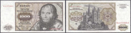 1000 Deutsche Mark 2.1.1960. Serie W/A. III. Rosenberg 268a. Grabowski. BRD-12a. - Otros & Sin Clasificación