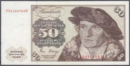 50 Deutsche Mark Austauschnote 2.1.1980. Serie YE/D. Mit Copyright. I- / II+ Rosenberg 288b. Grabowski. BRD-32b. - Sonstige & Ohne Zuordnung