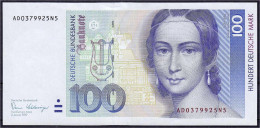 100 Deutsche Mark 2.1.1989. Serie AD/N. II. Rosenberg 294a. Grabowski. BRD-38a. - Sonstige & Ohne Zuordnung