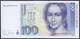 100 Deutsche Mark 2.1.1989. Serie AK/L. II. Rosenberg 294a. Grabowski. BRD-38a. - Andere & Zonder Classificatie