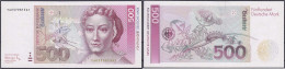 500 Deutsche Mark Austauschnote 1.8.1991. Serie YA/A. I, Selten. Rosenberg 301b. Grabowski. BRD-45b. - Andere & Zonder Classificatie