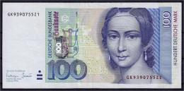 100 Deutsche Mark 2.1.1996. Serie GD/Z Ohne Querstrich-Blindprägedruck. III, Selten. Rosenberg 310a. Grabowski. DEU-54a. - Altri & Non Classificati