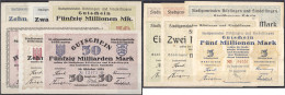 12 Inflationsscheine Von 50 Tsd. Bis 50 Mrd. Mark 1923. II-III - [11] Local Banknote Issues