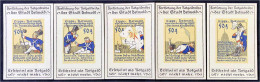 5x 50 Pfg. Postkartenserie Der Stadt Detmold, (Bild 3-7) O.D. Abb. Von Nicht Verausgabten Scheinen. I-, Selten. Lindman  - Lokale Ausgaben