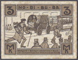 3 Mark 4.2.1922. Die No-Bi-Bü-Ba (Notgeld-Bilder-Bühnen-Ball) Künstler Im Landestheater. Ohne Wz. Stockfleckig, Sonst I, - [11] Emissions Locales