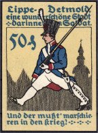 Stadt, 50 Pfg. Soldat Als Unteroffizier, Litze An Kragen Und Ärmel, August 1920. Wz. Schuppen. I- Lindman 259d4. Grab./M - [11] Emissions Locales