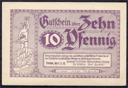 Gesellschaft Für Gutschein-Reklame Burkhardt & Polomski, 10 Pfg. 1.1.1919. Ohne Wz., Serie A1. II, Selten. Tieste 14 - [11] Emisiones Locales