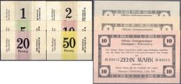 Offizier-Gef.-Lager, 9 Scheine Zu 1, 2, 5, 10, 20, 50 Pfg., 1, 2 U. 10 Mark O.D. U. 1917. Alle Mit Stempel Auf Rs. I-III - [11] Local Banknote Issues