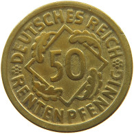 WEIMARER REPUBLIK 50 PFENNIG 1924 D DIE ERROR #a093 0827 - 50 Renten- & 50 Reichspfennig