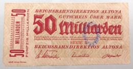 WEIMARER REPUBLIK 50 MILLIARDEN MARK 1923 ALTONA SINGAPORE #alb052 0697 - 50 Milliarden Mark