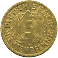 WEIMARER REPUBLIK 5 PFENNIG 1924 F MINTING ERROR F #a053 0377 - 5 Rentenpfennig & 5 Reichspfennig