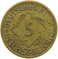 WEIMARER REPUBLIK 5 PFENNIG 1924 J OFF-CENTER #a053 0379 - 5 Renten- & 5 Reichspfennig