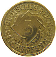 WEIMARER REPUBLIK 5 PFENNIG 1924 G OFF-CENTER #a073 0969 - 5 Rentenpfennig & 5 Reichspfennig