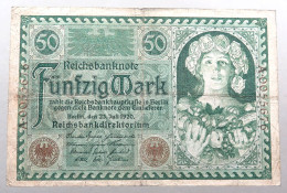 WEIMARER REPUBLIK 50 MARK 1920  #alb052 0763 - 50 Mark