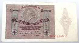 WEIMARER REPUBLIK 5 MILLIONEN MARK 1923 BERLIN #alb052 0663 - 5 Miljoen Mark